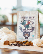 Rooster Brew Premium Mushroom Coffee – Lion’s Mane Mushroom Blend, Medium-Dark Roast, 10oz