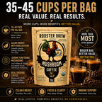 Rooster Brew Mushroom Coffee – Lion’s Mane Mushroom Blend, Medium-Dark Roast, 10oz