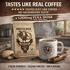 Rooster Brew Mushroom Coffee – Lion’s Mane Mushroom Blend, Medium-Dark Roast, 10oz
